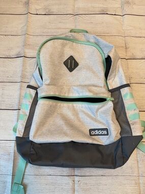 adidas Light Gray and Mint Backpack
